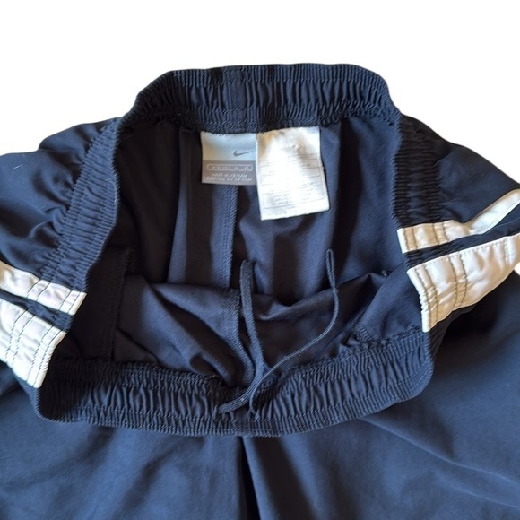 VTG Y2K Nike Running Shorts Norts Black/White Athletic Pockets Drawstring Medium - Picture 9 of 12